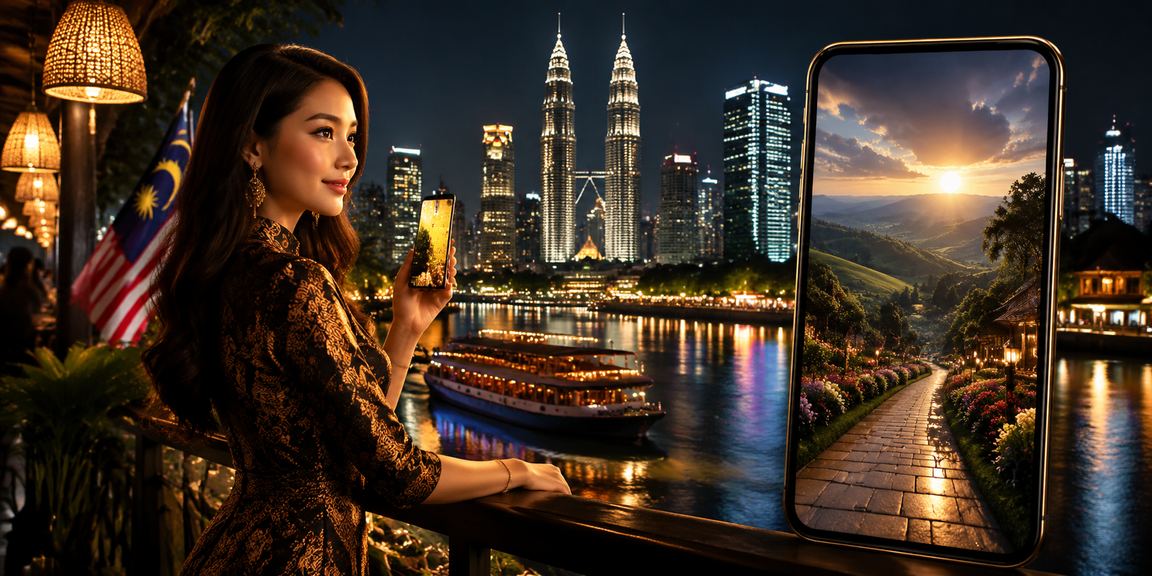 Aplikasi kasino Malaysia gaya Melayu pengguna menggunakan telefon Android untuk akses platform hiburan